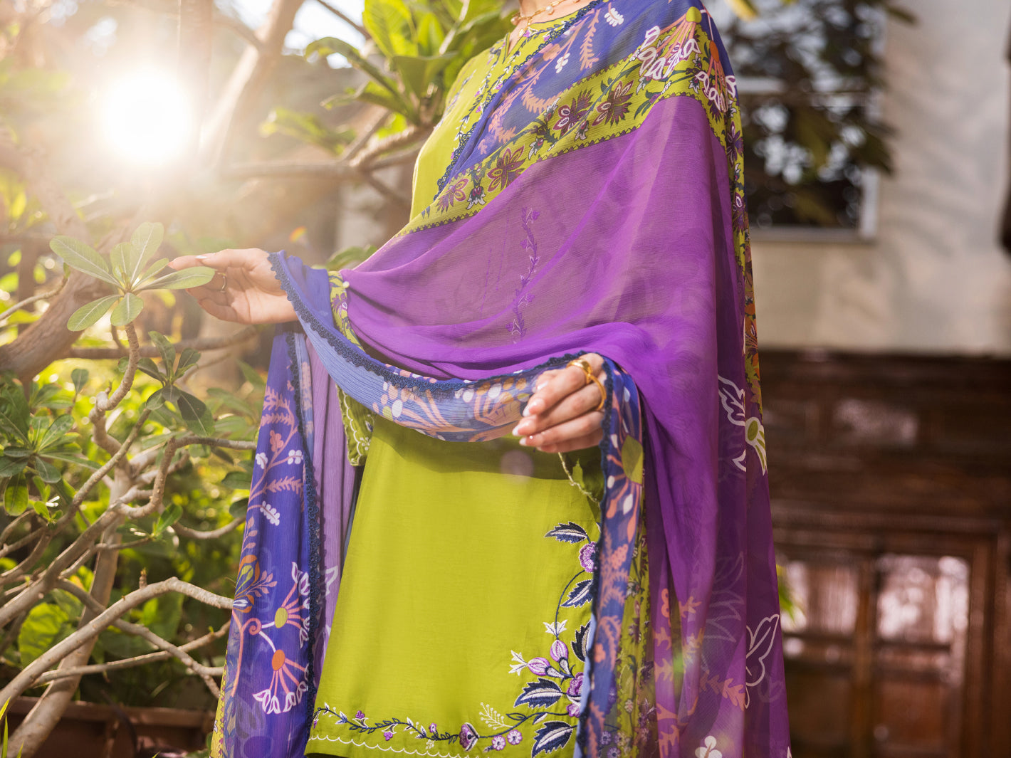 Parrot Green Cotton 3Pc Stitched - ALP-3PS-2630