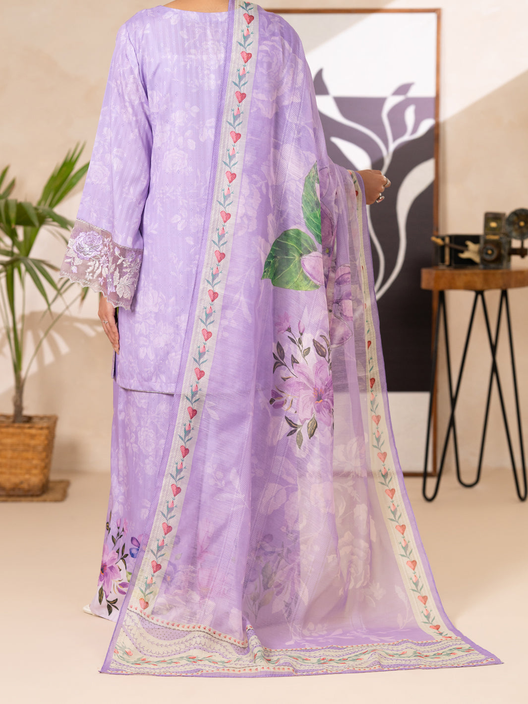 Lilac Swiss Jacquard 3Pc Stitched - ALP-3PS-2631