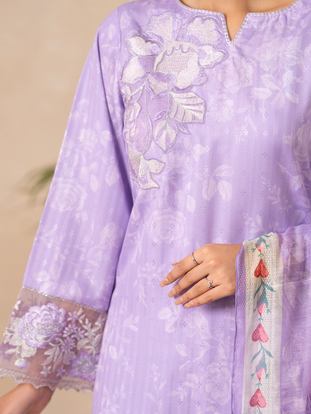Lilac Swiss Jacquard 3Pc Stitched - ALP-3PS-2631
