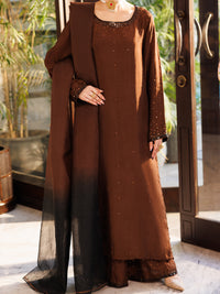 Brown Silk Stitched 3PC - ALP-3PS-2660