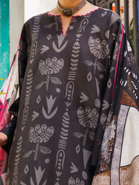 Black Cotton 3Pc Stitched - ALP-3PS-2817