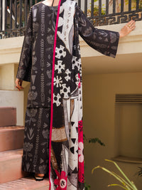 Black Cotton 3Pc Stitched - ALP-3PS-2817