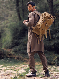 Brown Blended Kurta Trouser - AL-KT-2936