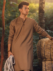 Brown Blended Kameez Shalwar - AL-KS-2937