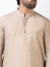 Beige Blended Kameez Shalwar - AL-KS-2941
