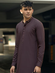 Dark Maroon Blended Kameez Shalwar - AL-KS-2954C