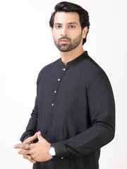 Black Blended Kameez Shalwar - AL-KS-2955B