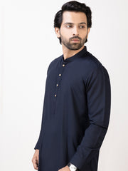 Midnight Blue Blended Kameez Shalwar - AL-KS-2955D