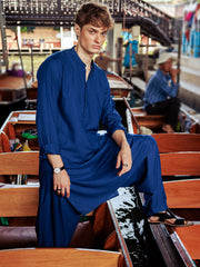 Blue Blended Kameez Shalwar - AL-KS-2956 - Almirah Online