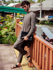 Brown Blended Kurta Trouser - AL-KT-2971