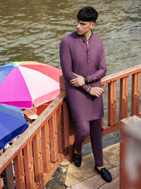 Purple Blended Kurta Trouser - AL-KT-2972
