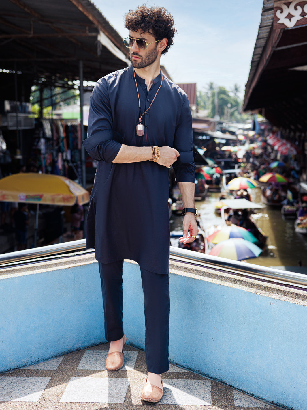 Black Cotton Kurta Trouser - AL-KT-2982 - Almirah Online