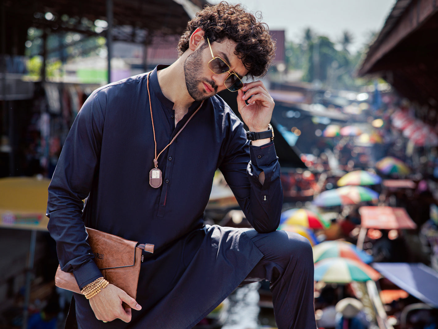 Black Cotton Kurta Trouser - AL-KT-2982 - Almirah Online