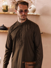 Green Blended Kameez Shalwar - AL-KS-2985