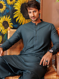 Green Blended Kameez Shalwar - AL-KS-2987