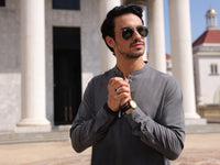 Light Grey Blended Kameez Shalwar - AL-KS-2994