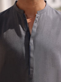 Light Grey Blended Kameez Shalwar - AL-KS-2994