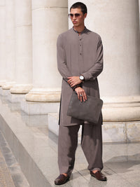 Grey Blended Kameez Shalwar - AL-KS-2996