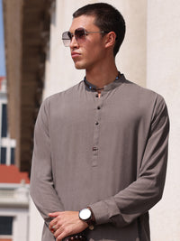 Grey Blended Kameez Shalwar - AL-KS-2996