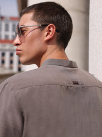 Grey Blended Kameez Shalwar - AL-KS-2996