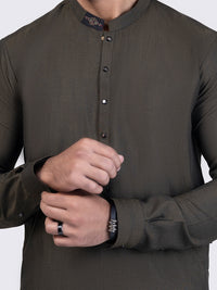 Green Blended Kurta Trouser - AL-KT-3002A