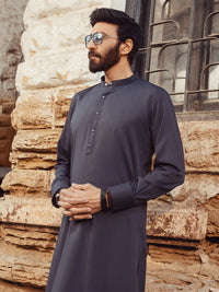 Grey Plain Kurta Trousers - ALET-KT-3002-R2