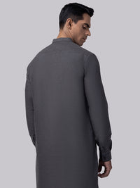 Charcoal Grey Blended Kurta Trouser - AL-KT-3009