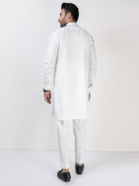 White Blended Kurta Trouser - AL-KT-3010