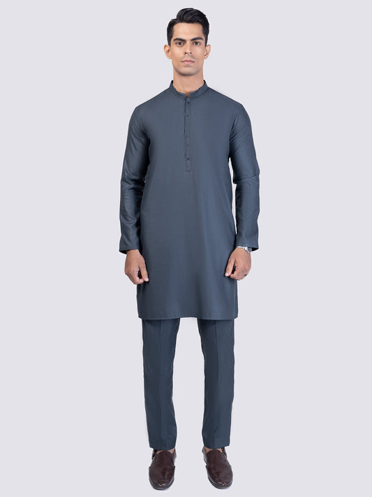 Green Blended Kurta Trouser - AL-KT-3017A