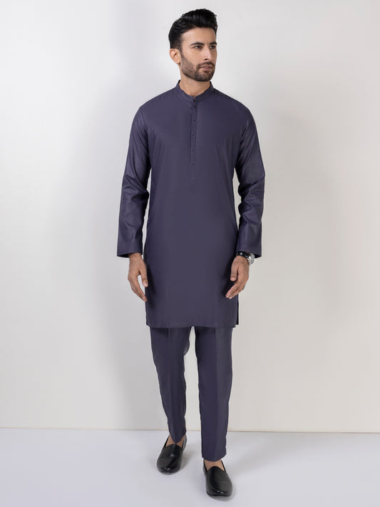 Purple Blended Kurta Trouser - AL-KT-3017B