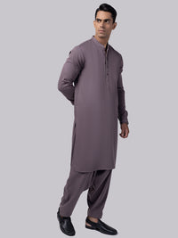 Dull Purple Blended Kameez Shalwar - AL-KS-3019