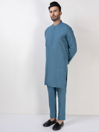 Blue Blended Kurta Trouser - AL-KT-3022