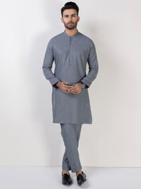 Light Grey Blended Kurta Trouser - AL-KT-3025