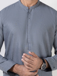 Light Grey Blended Kurta Trouser - AL-KT-3025