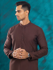 Dark Brown Blended Kurta Trouser - AL-KT-3030