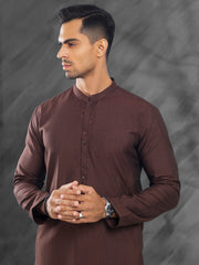 Dark Brown Blended Kurta Trouser - AL-KT-3030