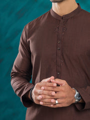 Dark Brown Blended Kurta Trouser - AL-KT-3030