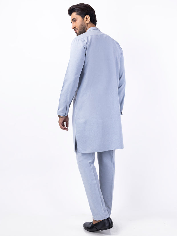 Light Blue Blended Kurta Trouser - AL-KT-3045B - Almirah Online