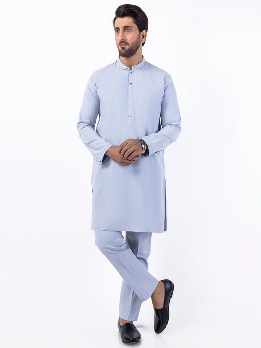 Light Blue Blended Kurta Trouser - AL-KT-3045B - Almirah Online