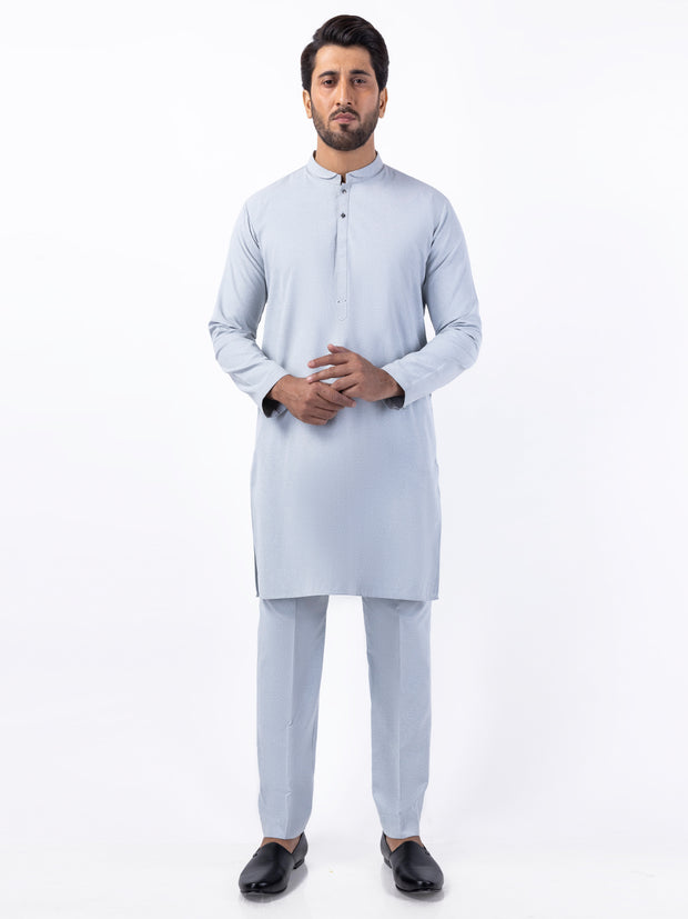 Light Grey Blended Kurta Trouser - AL-KT-3045A - Almirah Online