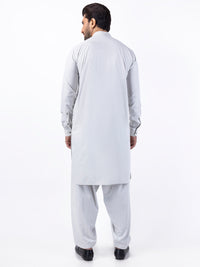Light Grey Blended Kameez Shalwar - AL-KS-3049