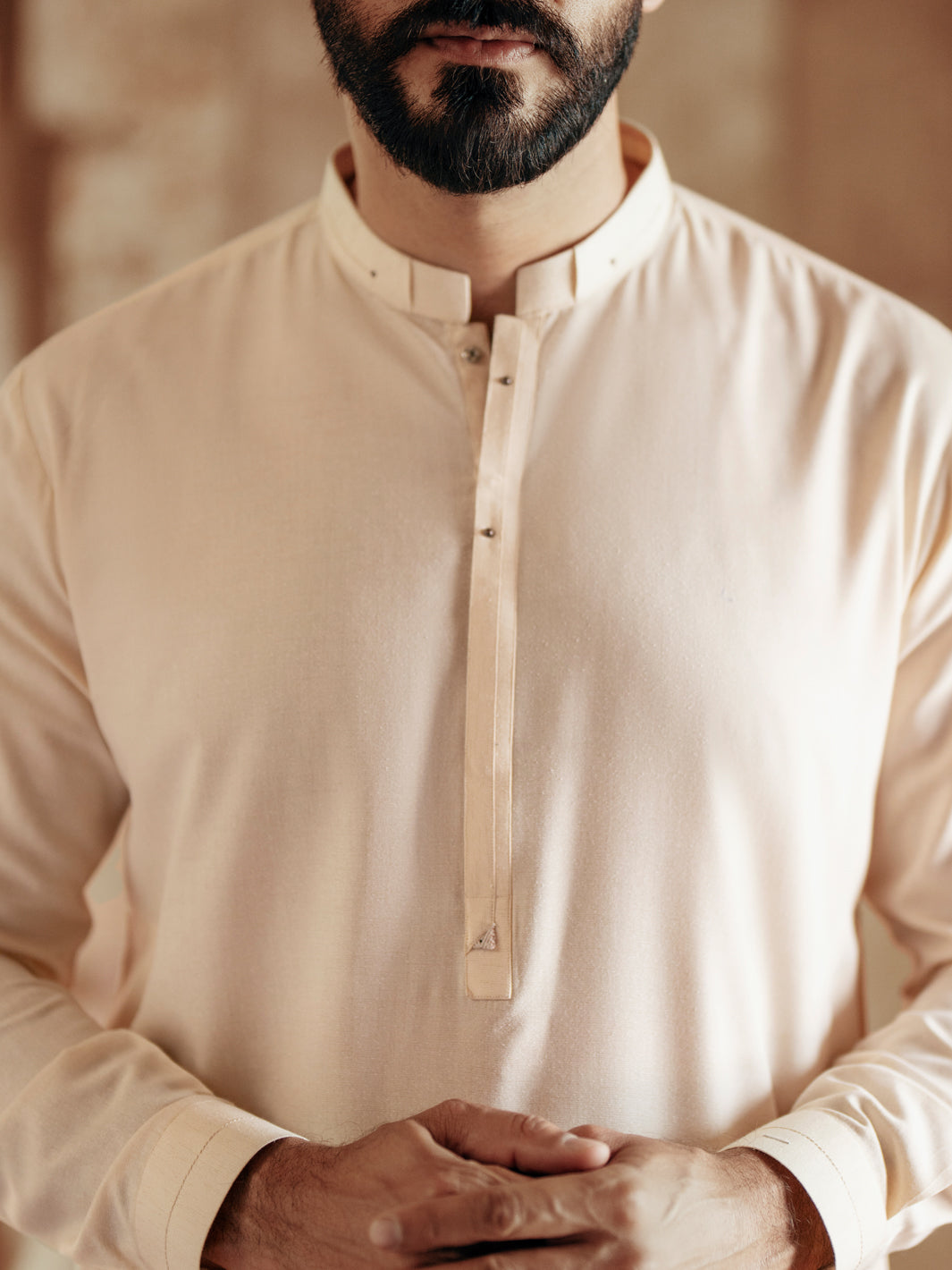 Cream Blended Kameez Shalwar - AL-KS-3051 - Almirah Online
