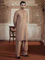 Brown Blended Kameez Shalwar - AL-KS-3052