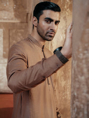 Brown Blended Kameez Shalwar - AL-KS-3052 - Almirah Online