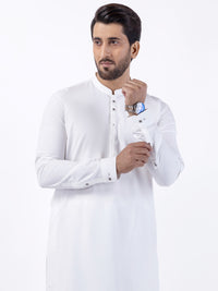 White Blended Kameez Shalwar - AL-KS-3054