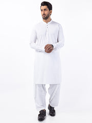 White Blended Kameez Shalwar - AL-KS-3054 - Almirah Online