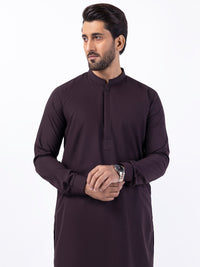 Dark Brown Blended Kameez Shalwar - AL-KS-3056