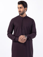 Dark Brown Blended Kameez Shalwar - AL-KS-3056 - Almirah Online