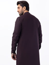 Dark Brown Blended Kameez Shalwar - AL-KS-3056