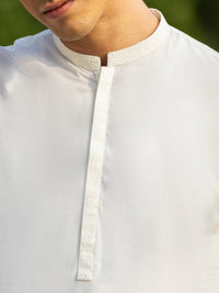 Off White Cotton Kurta Trouser - AL-KT-3057